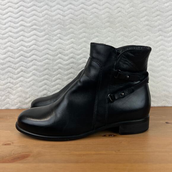 La Canadienne Womens SHARON Ankle Boots Waterproof Black Leather Size 8M - Picture 5 of 15